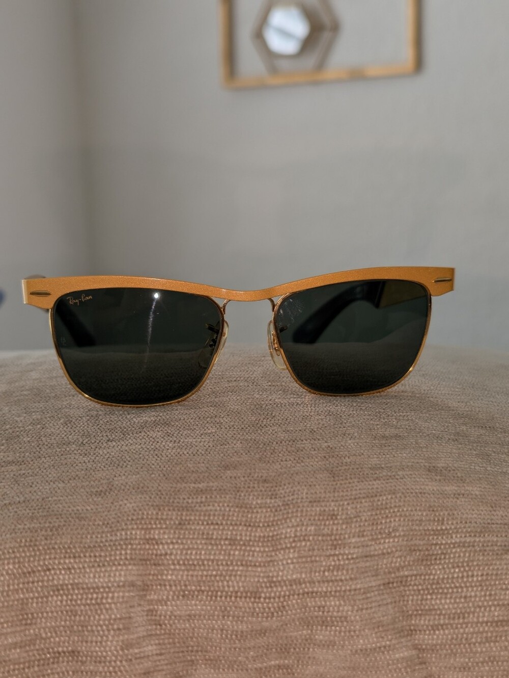 Vintage B&L Ray-Ban Signet / Metal Wayfarer Sunglasses – Gold Frame w/ G-15 Le